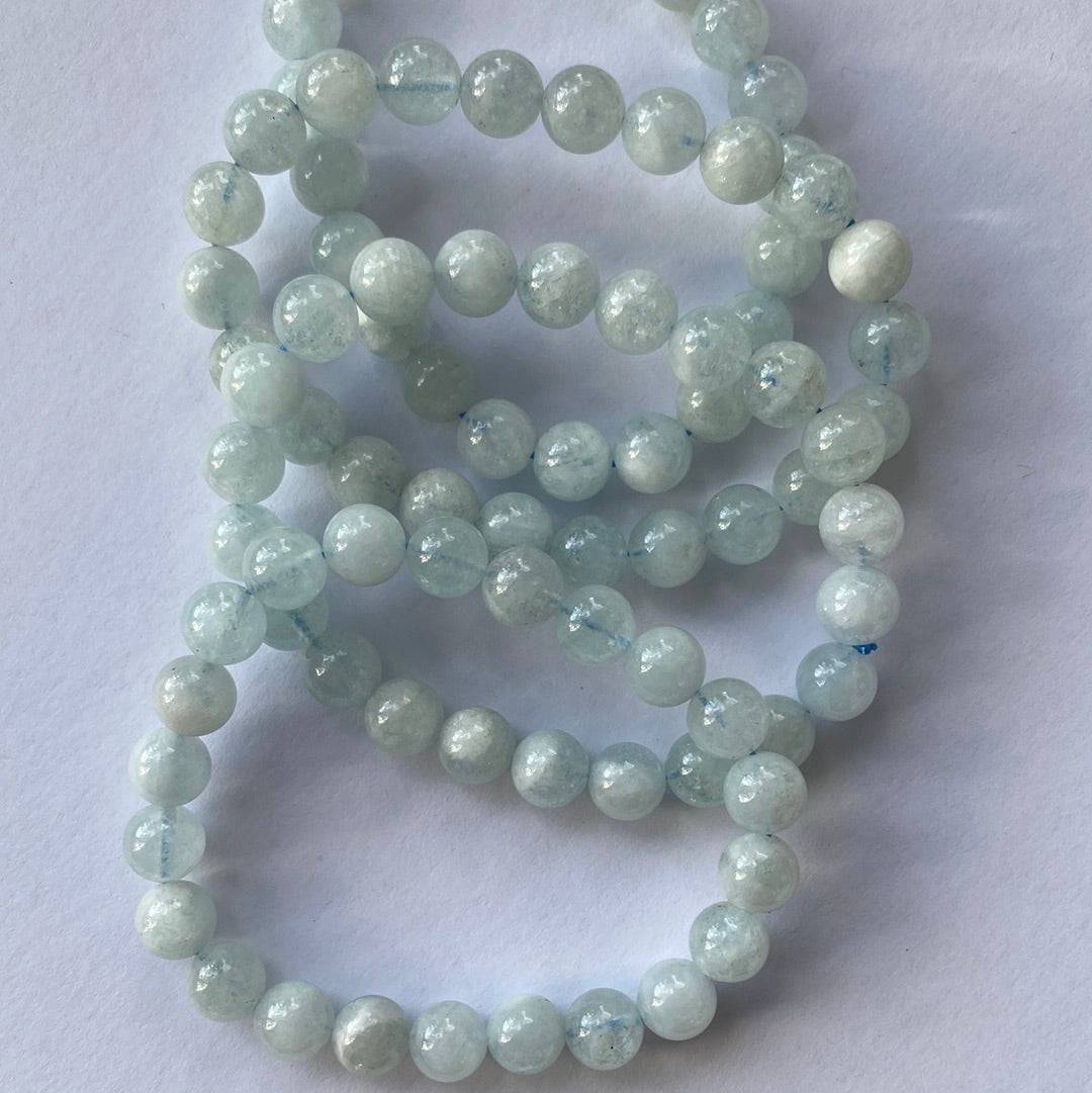 Natural Aquamarine Stretch Bracelet - Moon Room Shop and Wellness