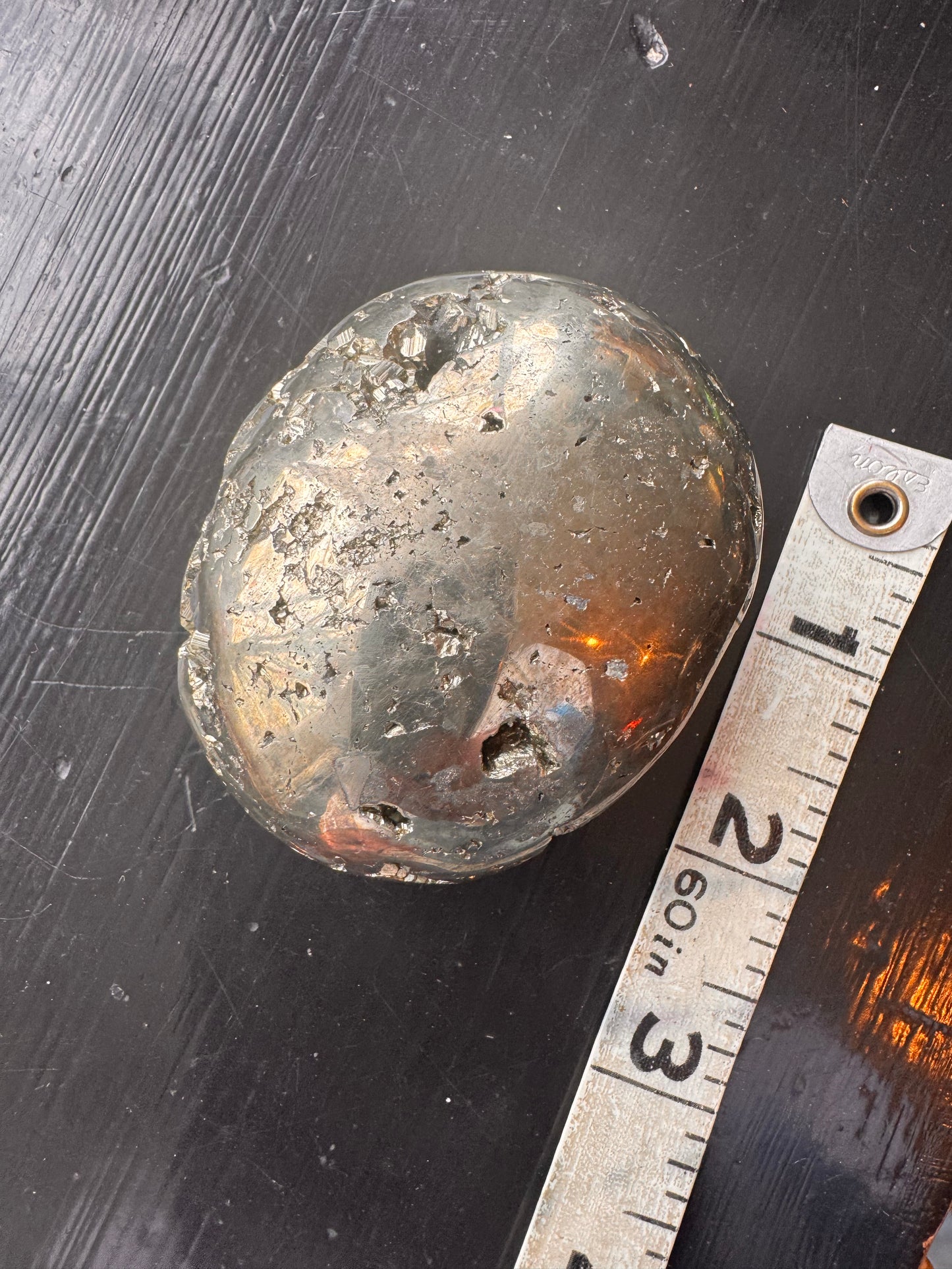 Pyrite Sparkly Palmstone 232 g Peru - Moon Room Shop and Wellness