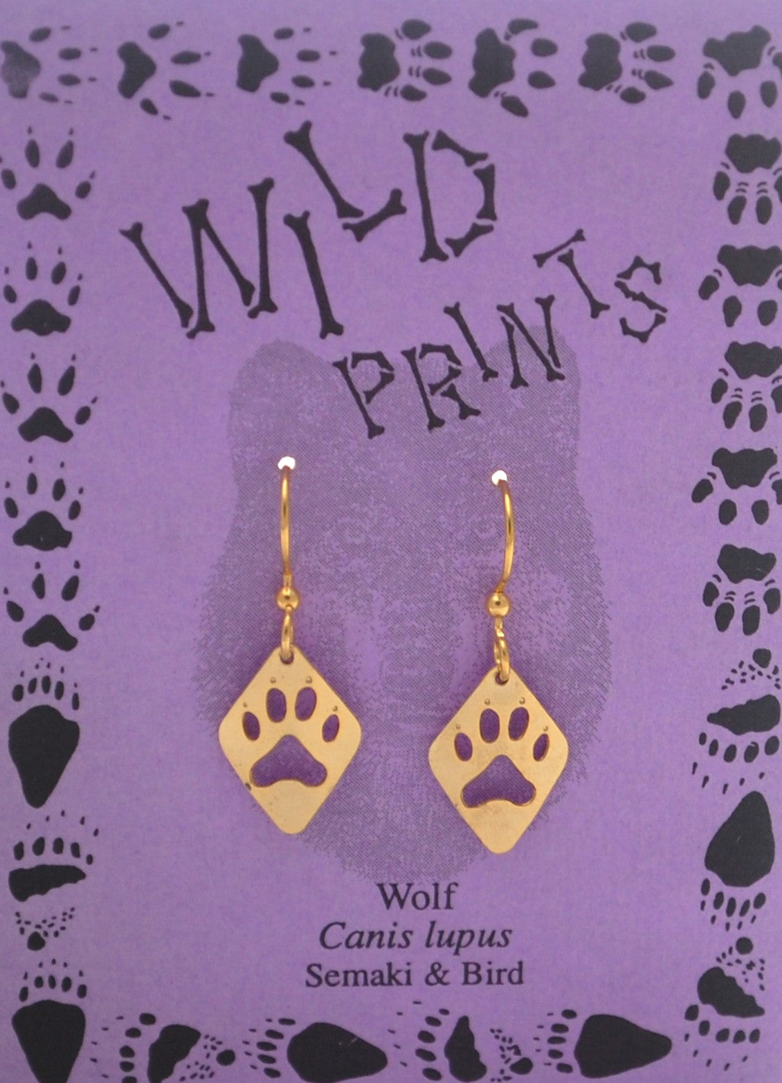 Wolf Track Earrings 14 kt Gold over Sterling Silver - Moon Room Shop and Wellness
