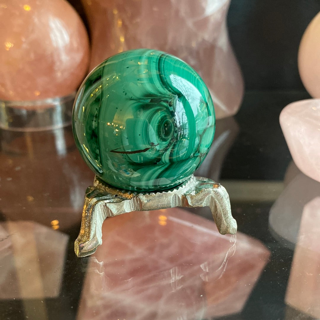 Malachite Sphere 121 g - Moon Room Shop and Wellness