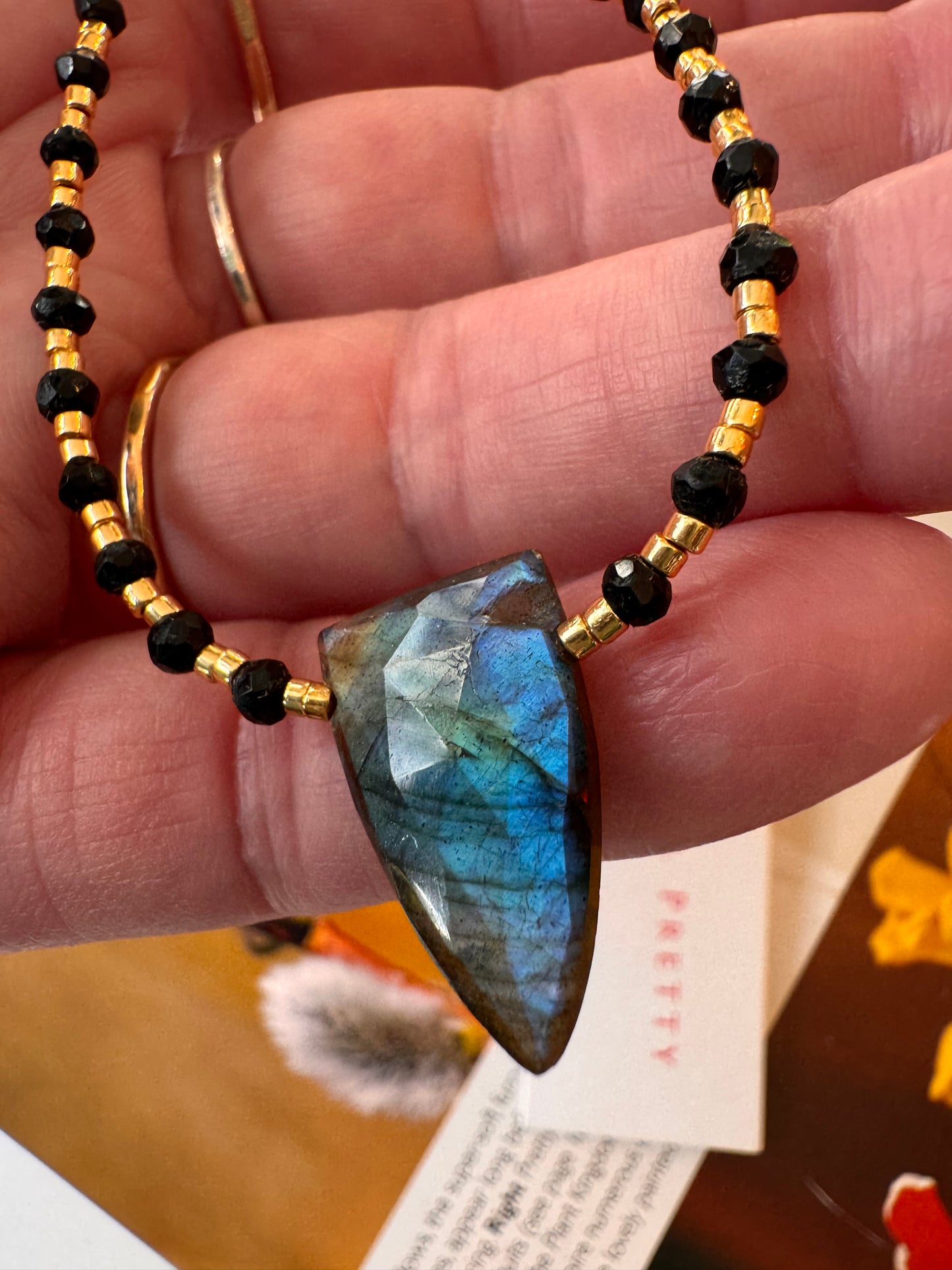 Soul Pretty Faceted Black Tourmaline + Labradorite  Gold Fill Handmade Necklace - Moon Room Shop and Wellness