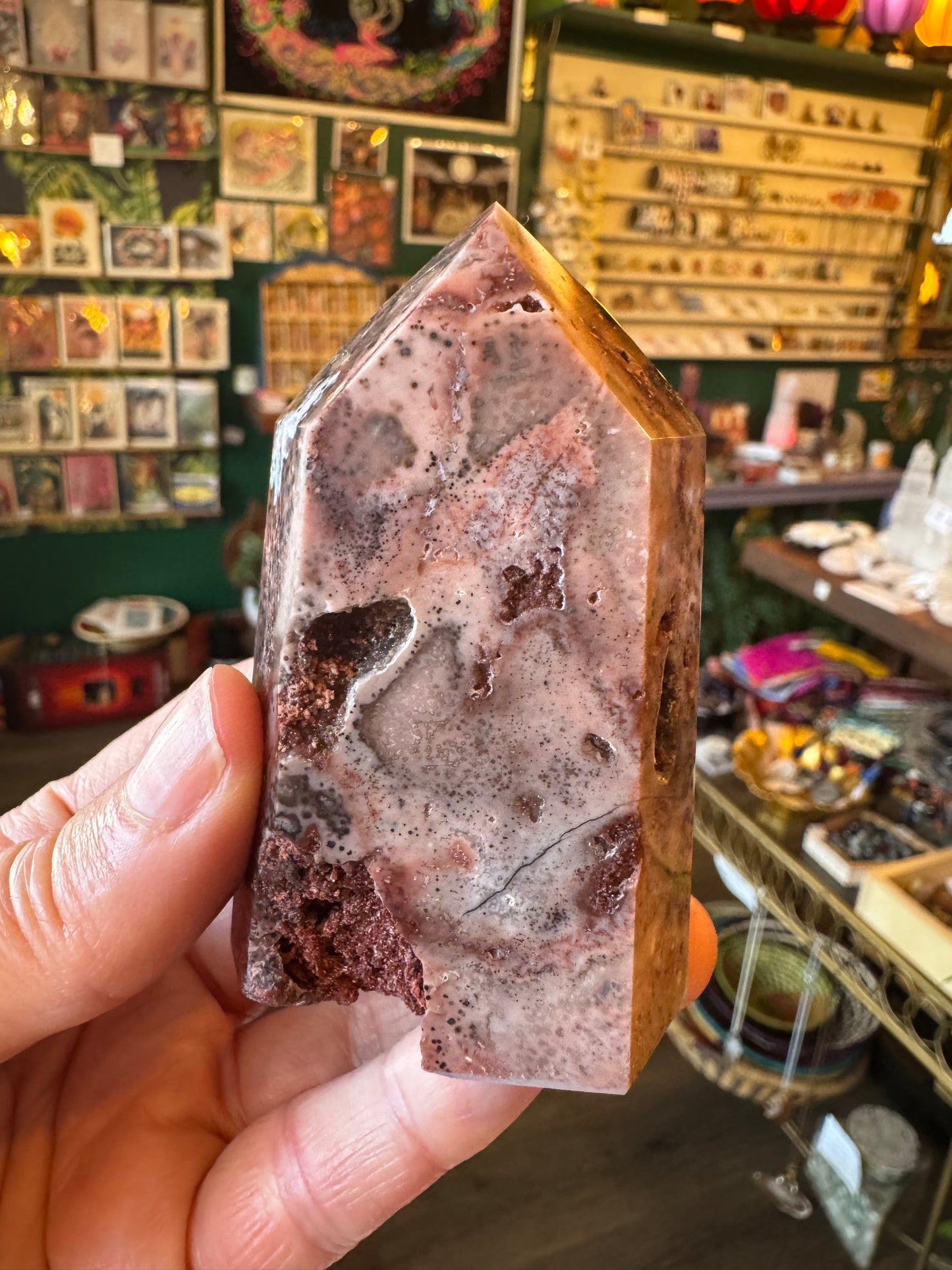 Chalcedony & Druzy Quartz Tower 172 g Brazil - Moon Room Shop and Wellness