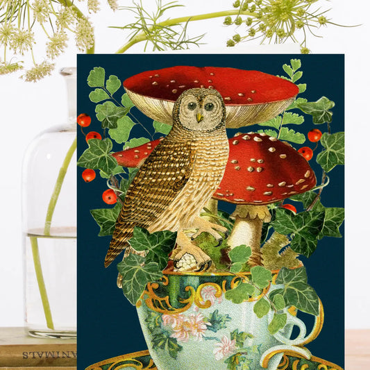 Teacup Garden Greeting Card- Blank - Moon Room Shop and Wellness