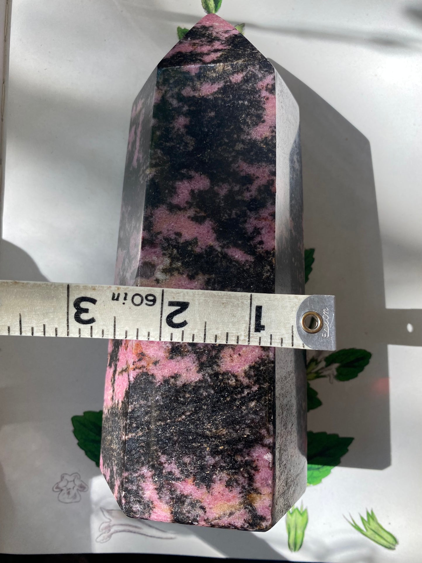 Rhodonite Polished Point 3.55 lbs - Moon Room Shop and Wellness