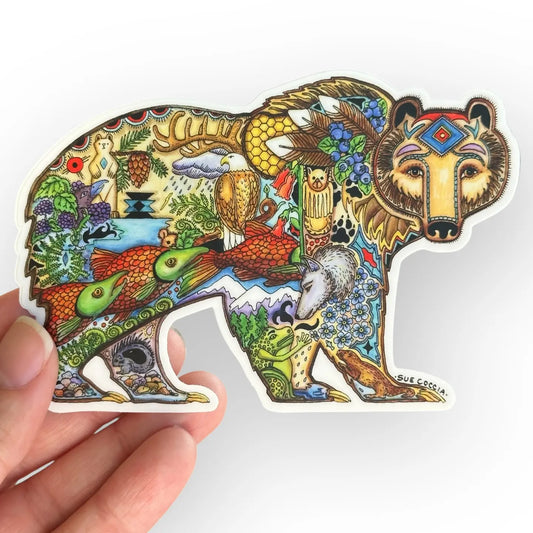 Grizzly Bear Sticker by Earth Art International - Moon Room Shop and Wellness