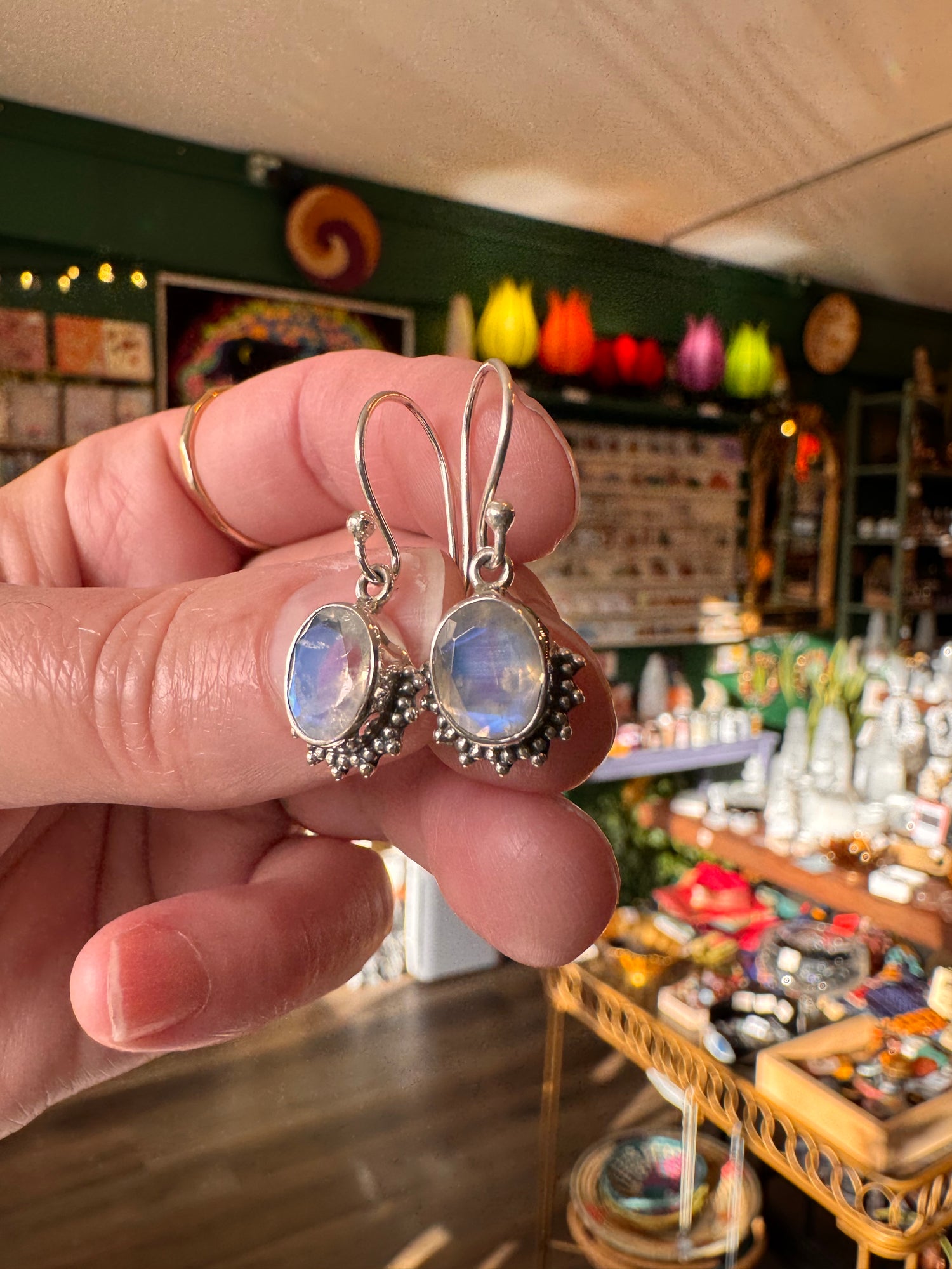 Moonstone Sterling Silver Earrings - Moon Room Shop and Wellness