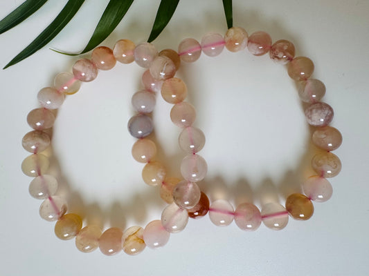 Flower Agate Stretch Bracelet 8mm - Moon Room Shop and Wellness