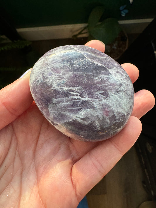 Lepidolite Palmstone 189 g - Moon Room Shop and Wellness