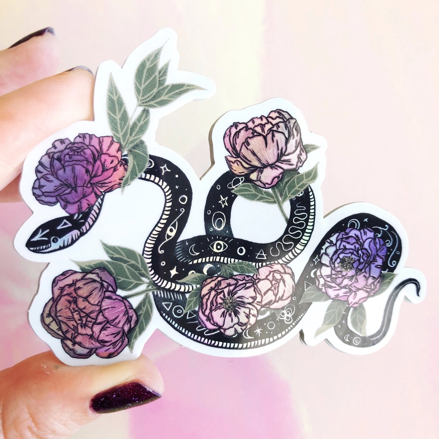 Celestial Snake Holographic Sticker - Moon Room Shop and Wellness