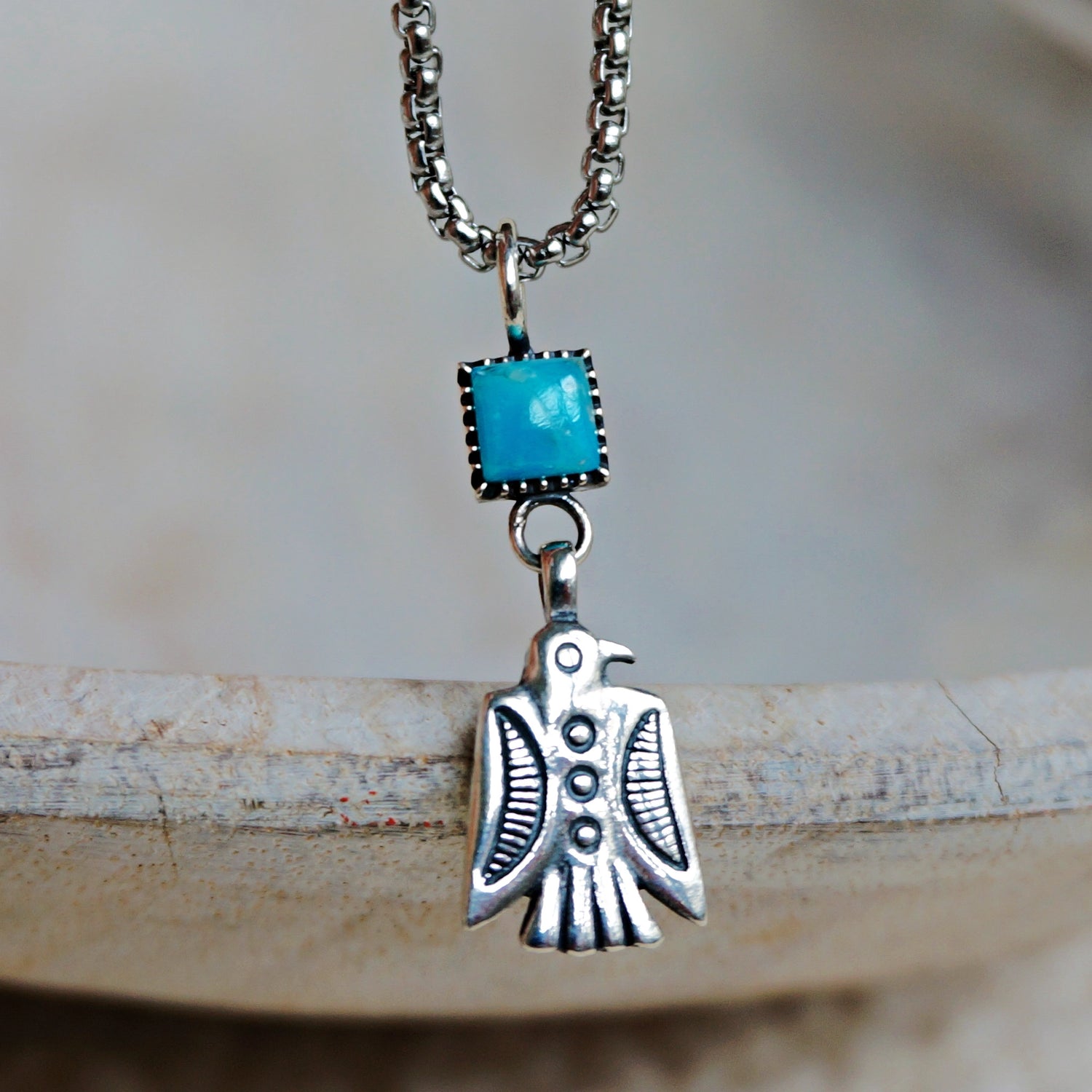 Thunderbird Charm Necklace - Sterling Silver - Moon Room Shop and Wellness