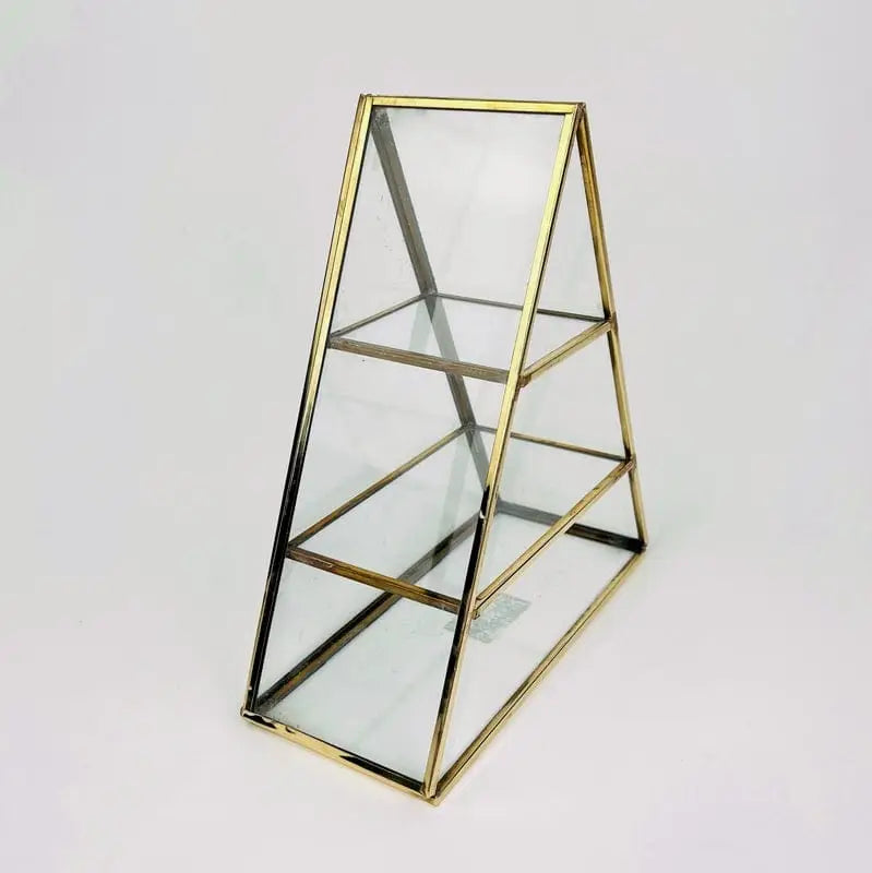 Crystal Display Shelf Brass and Glass Alter Display - Moon Room Shop and Wellness