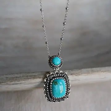 Rayna Turquoise Necklace  Sterling silver 16-18" - Moon Room Shop and Wellness