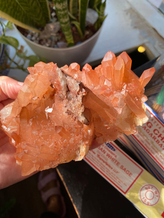 Tangerine Quartz Specimen 438 g Brazil Stunning! - Moon Room Shop and Wellness