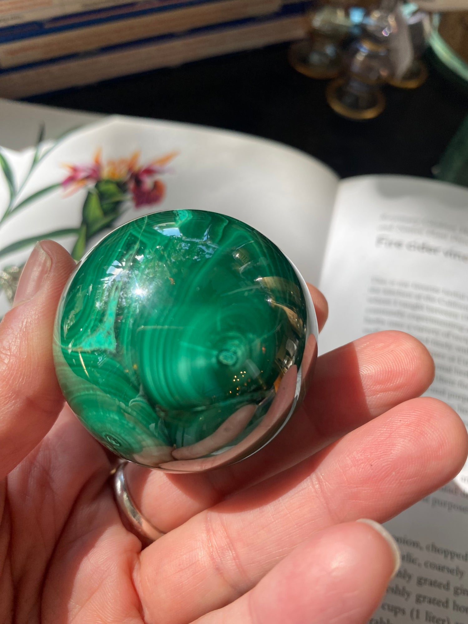 Malachite Sphere 187 g - Moon Room Shop and Wellness