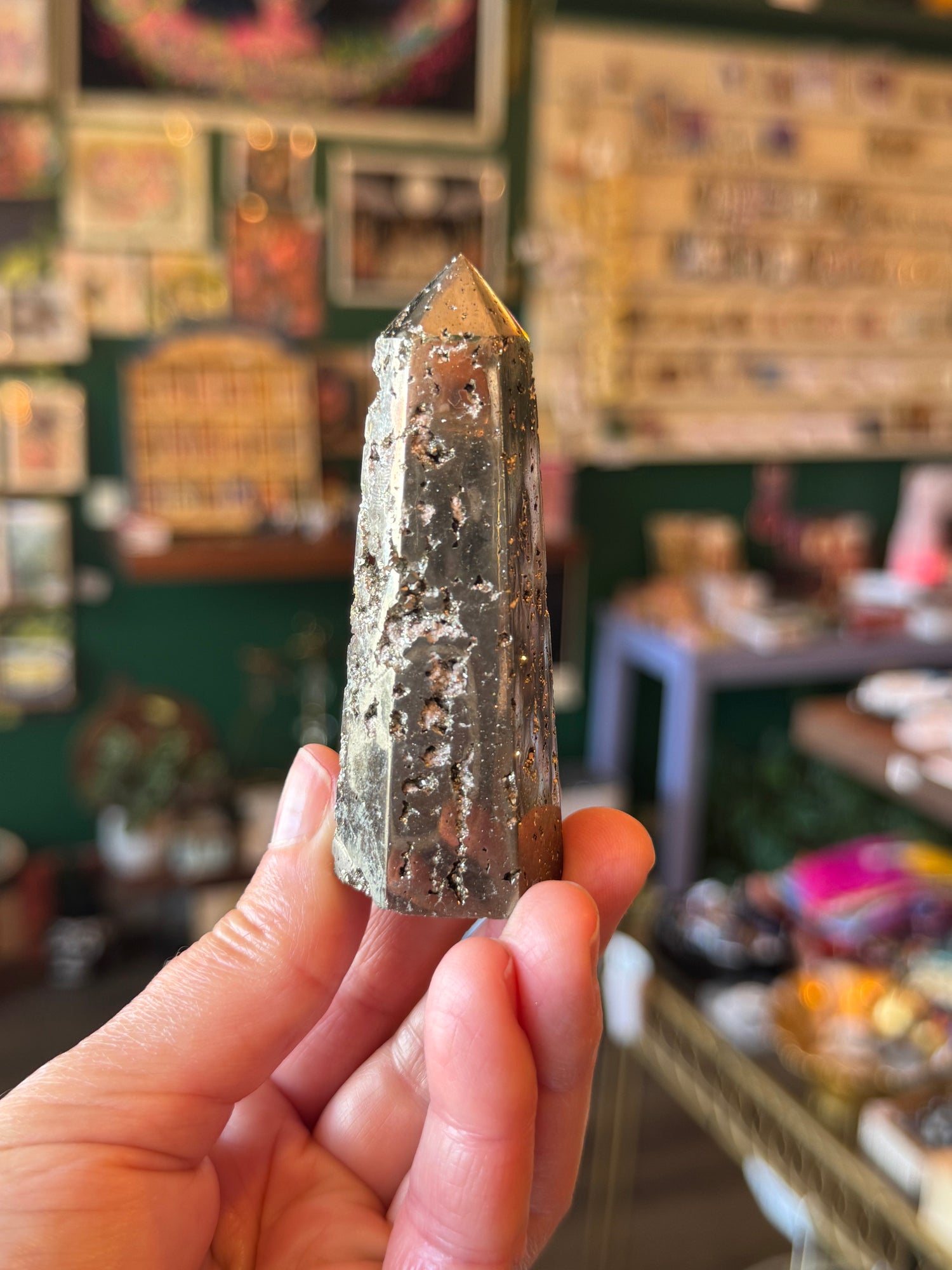 Pyrite Tower/Obelisk 131 g   Peru - Moon Room Shop and Wellness