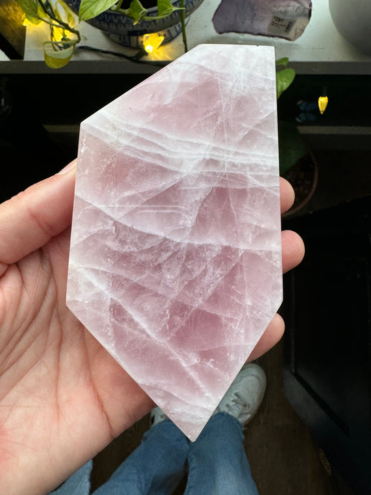Rose Quartz Polished Slab/Tray/Plate 328 g - Moon Room Shop and Wellness