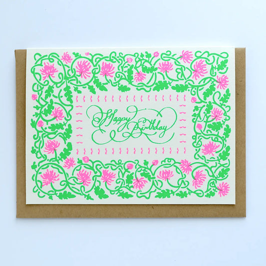 Happy Birthday Chrysanthemums Card - Moon Room Shop and Wellness