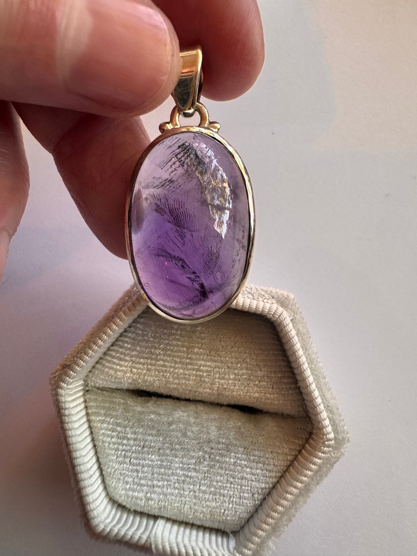 Amethyst Oval Sterling Silver Pendant