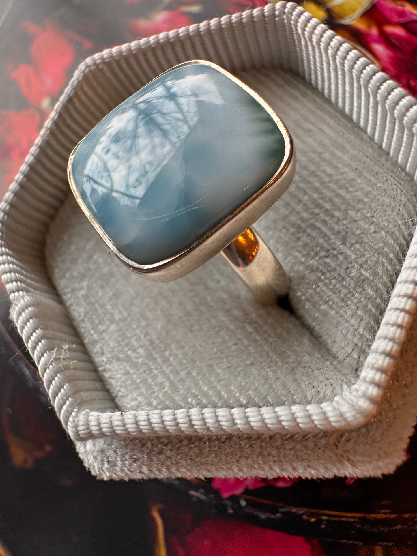 Larimar Sterling Silver Adjustable 5-7 Ring - Moon Room Shop and Wellness