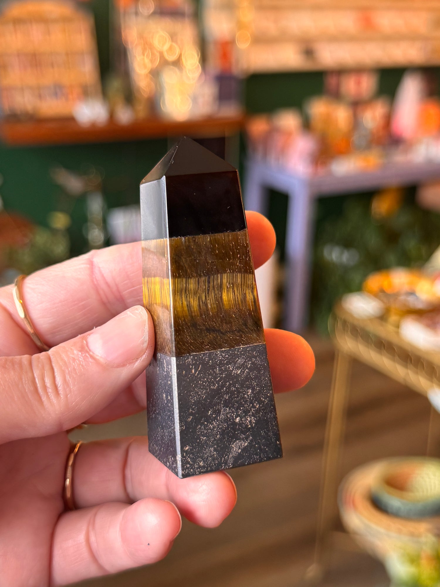 Triple Protection Tower hematite-tiger's eye-obsidian - Moon Room Shop and Wellness