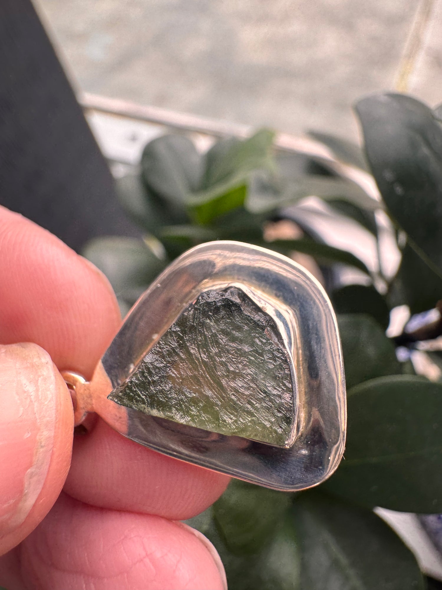 Moldavite Sterling Silver Pendant - Moon Room Shop and Wellness