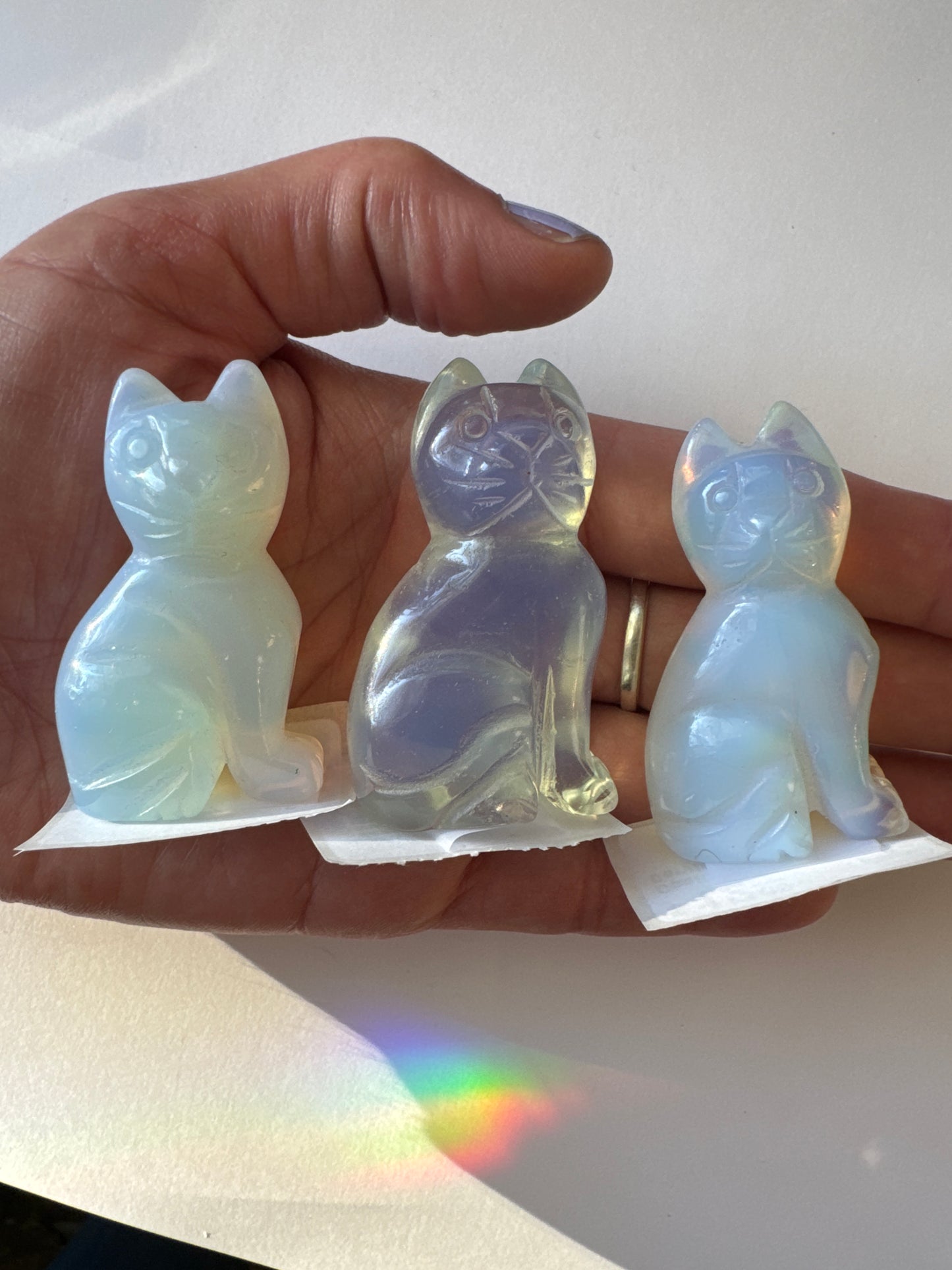 Opalite Cat Carving 2" - Moon Room Shop and Wellness