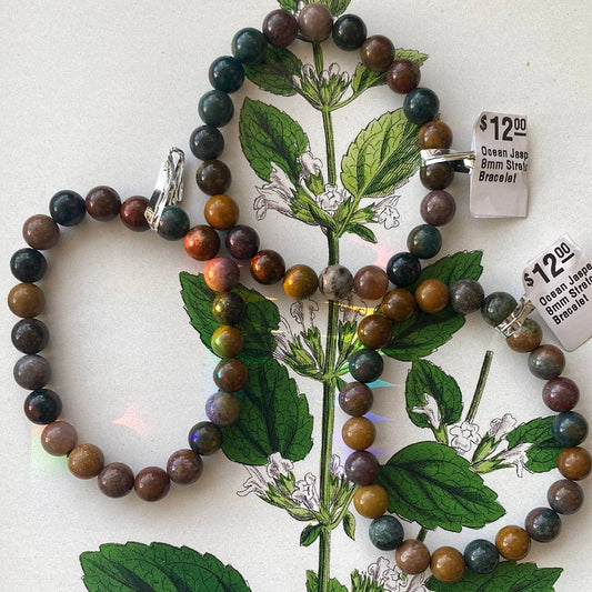 Ocean Jasper Stretch Bracelet - Moon Room Shop and Wellness