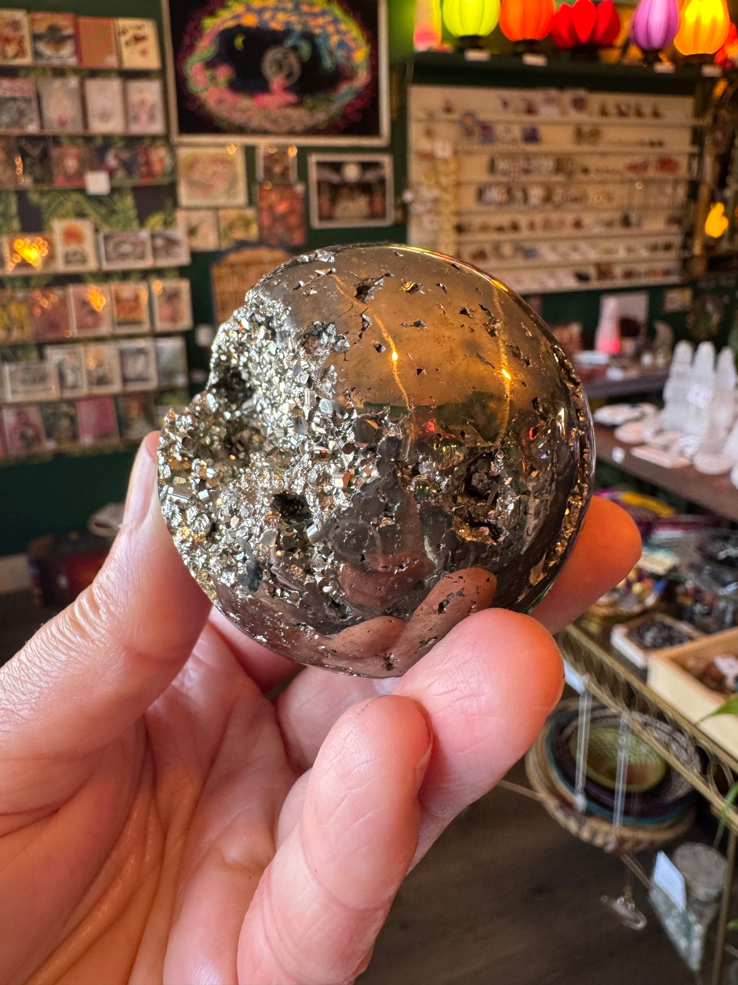 Pyrite Sphere 367 g Peru - Moon Room Shop and Wellness
