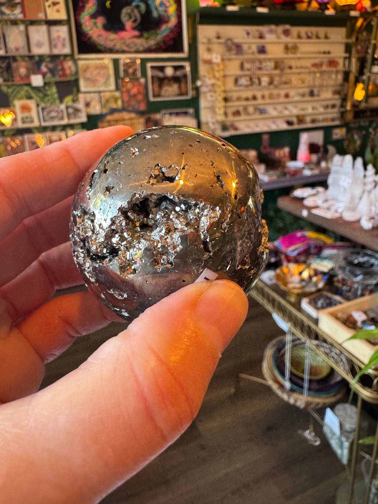 Pyrite Sphere 367 g Peru - Moon Room Shop and Wellness