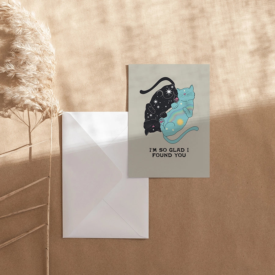 Space Cats Greeting Card- Blank Inside - Moon Room Shop and Wellness