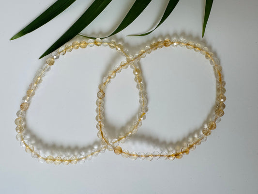 Citrine Faceted Stretch Bracelet 4mm - Moon Room Shop and Wellness