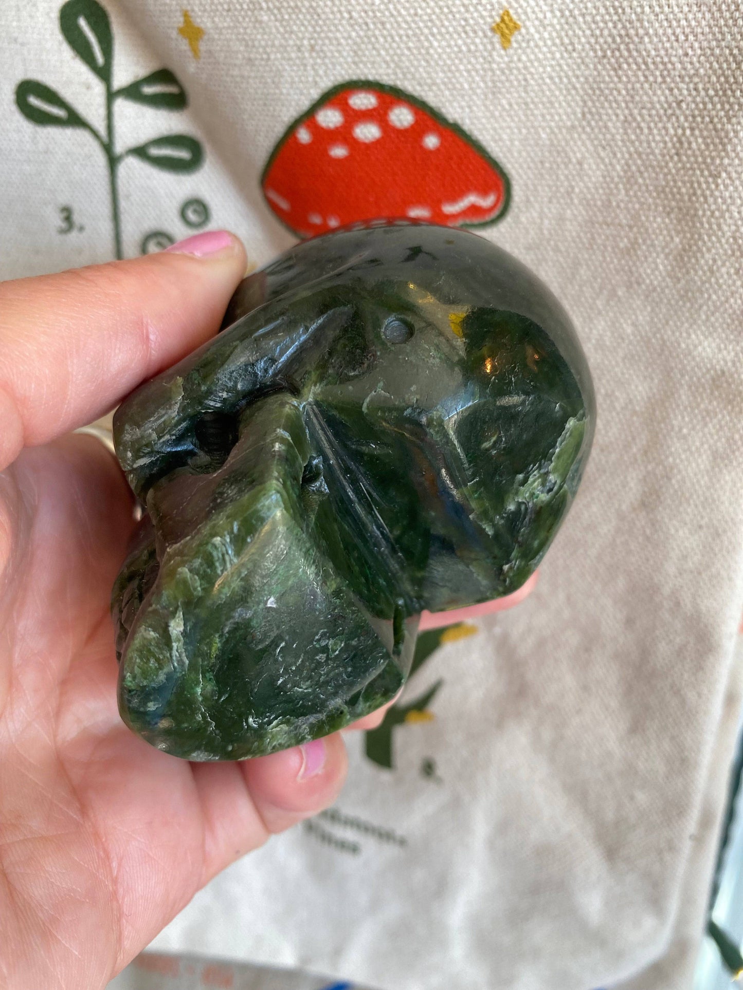 Nephrite Jade Skull 404 g British Columbia - Moon Room Shop and Wellness