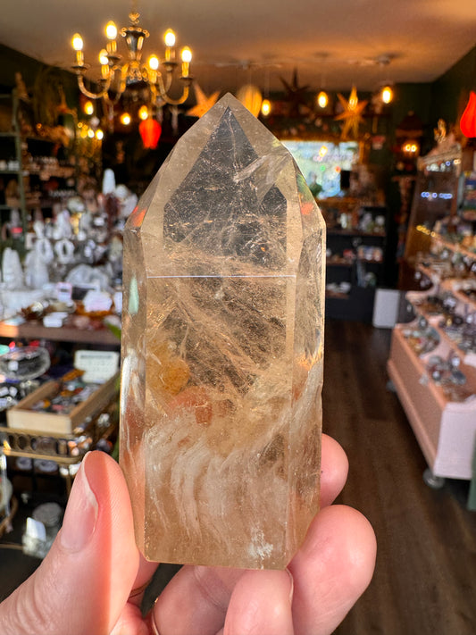 Natural Citrine Tower 129 g Aracuai, Minas Gerais, Brazil - Moon Room Shop and Wellness