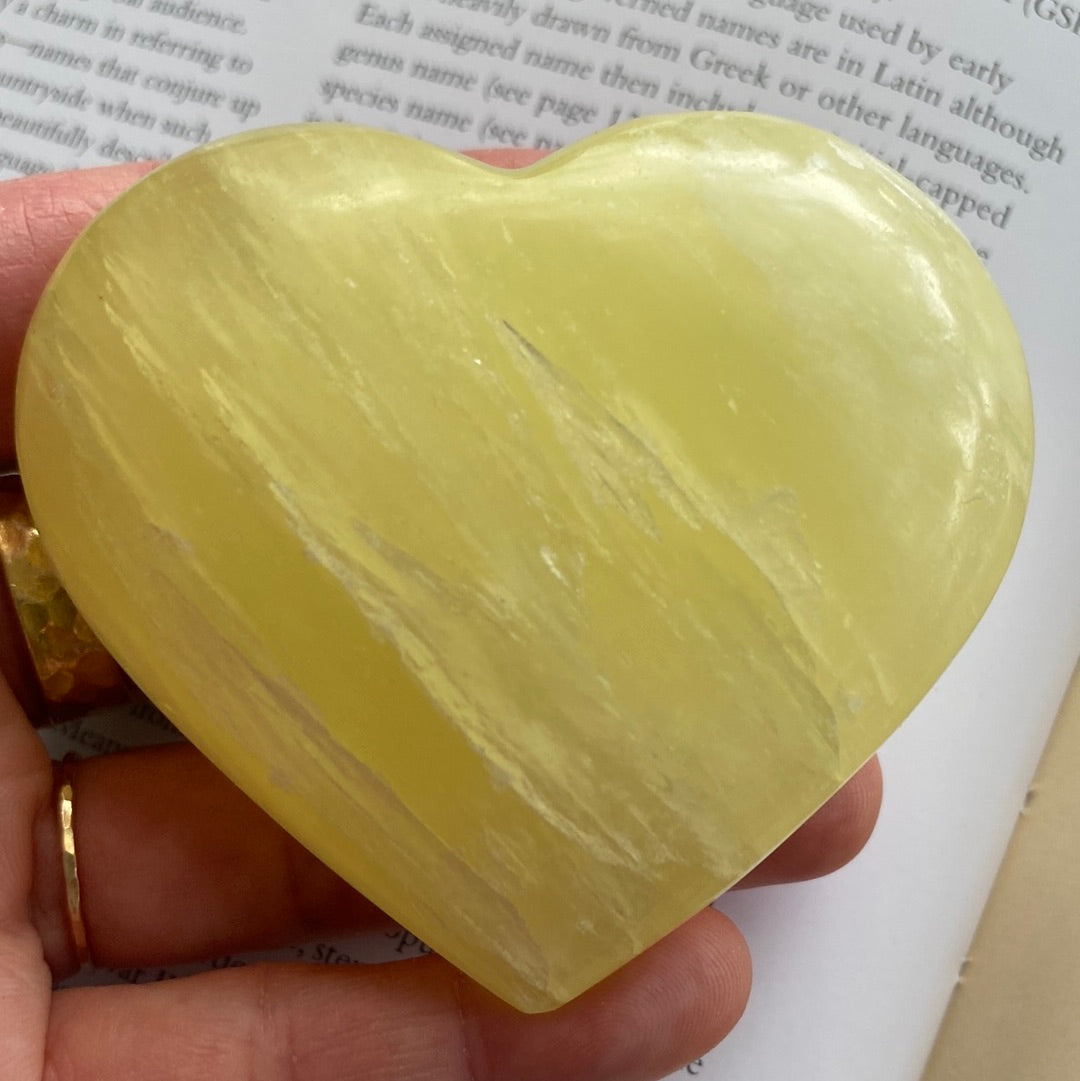 Lemon Calcite Heart 168 Grams - Moon Room Shop and Wellness