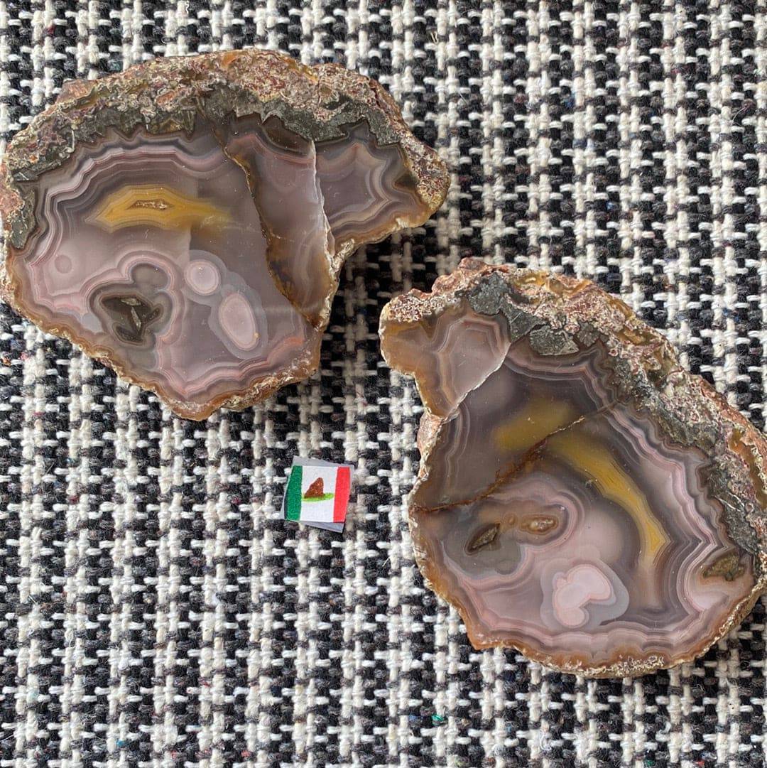 Banded Agate Geode Pair- Mexico (2 Piece) - Moon Room Shop and Wellness