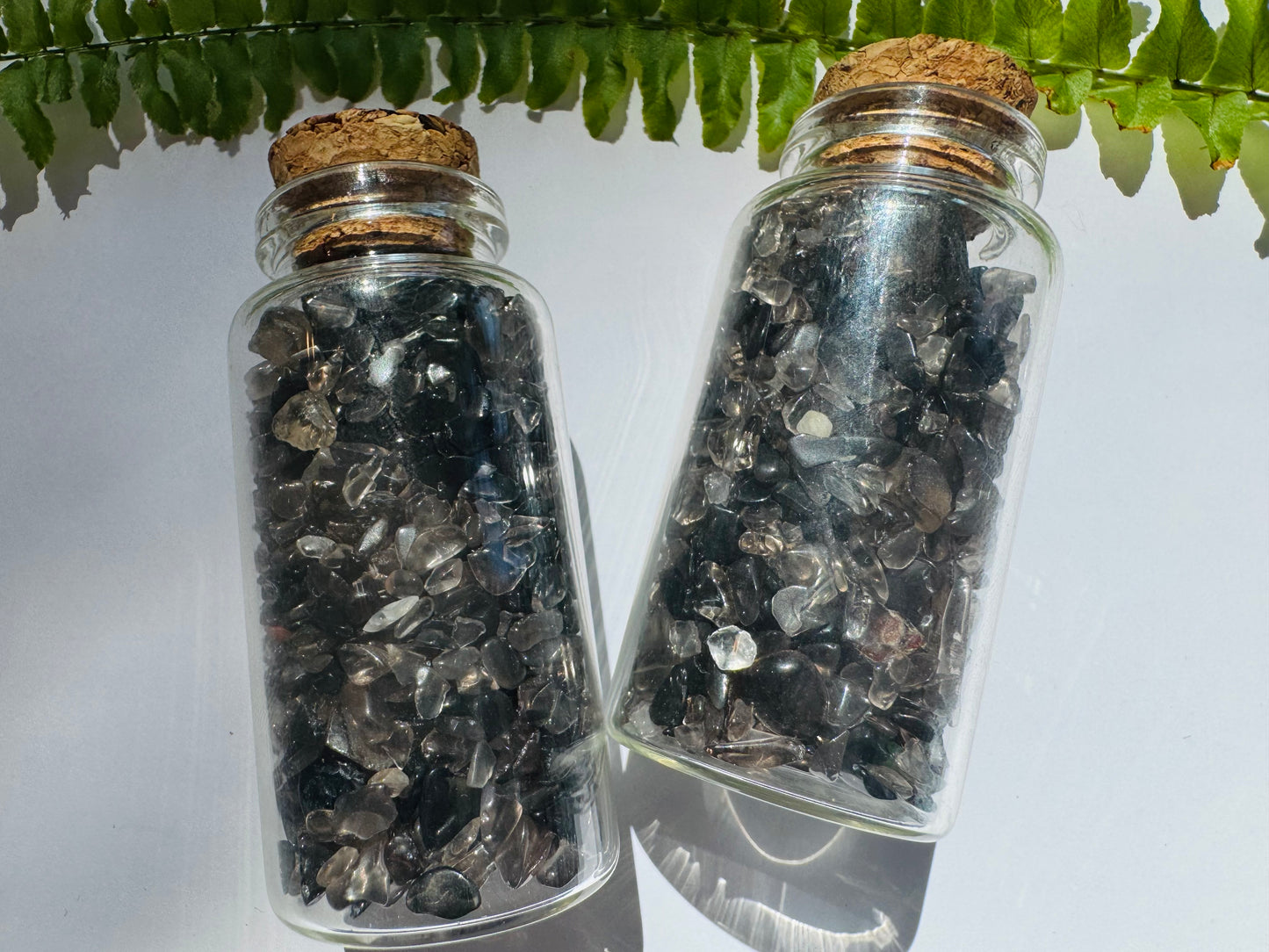 Smoky Quartz Gem Chip 25 ml Glass Jar - Moon Room Shop and Wellness