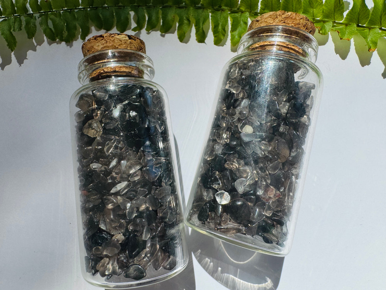 Smoky Quartz Gem Chip 25 ml Glass Jar - Moon Room Shop and Wellness