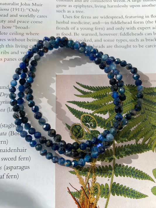 Blue Kyanite Faceted Bracelet 4mm - Moon Room Shop and Wellness