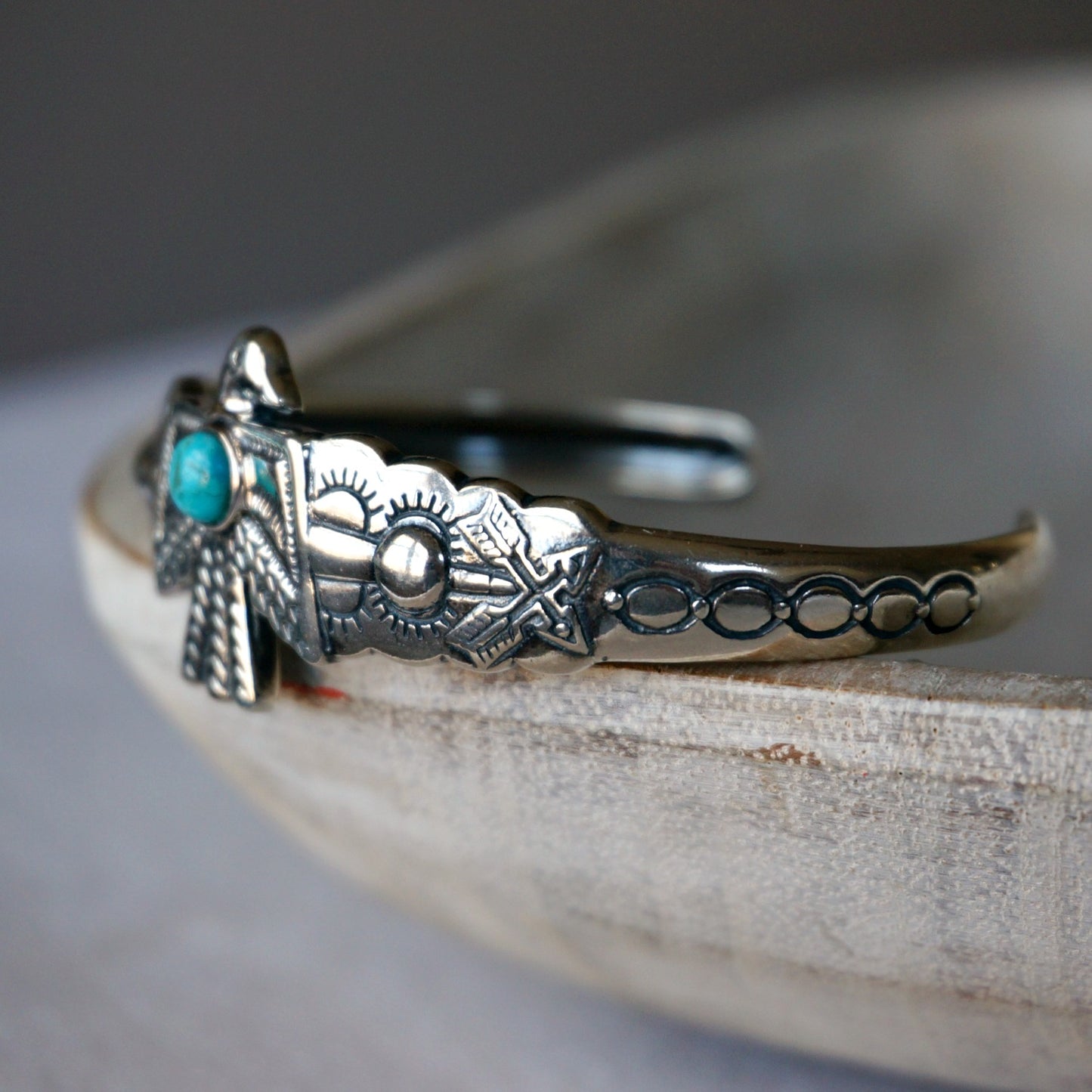 Thunderbird Turquoise Bracelet- Sterling SIlver - Moon Room Shop and Wellness