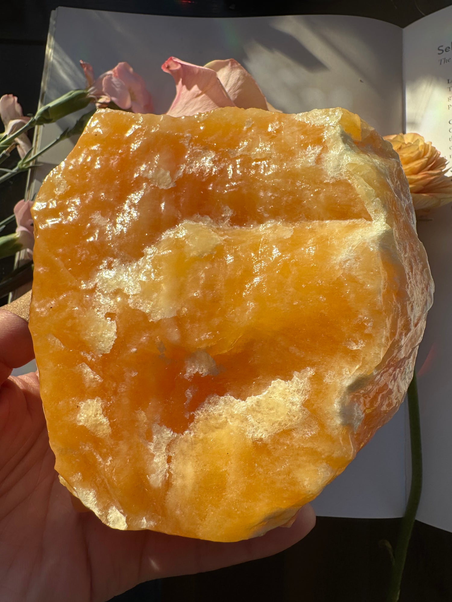 Orange Calcite Chunk 4.4 lb Mexico - Moon Room Shop and Wellness