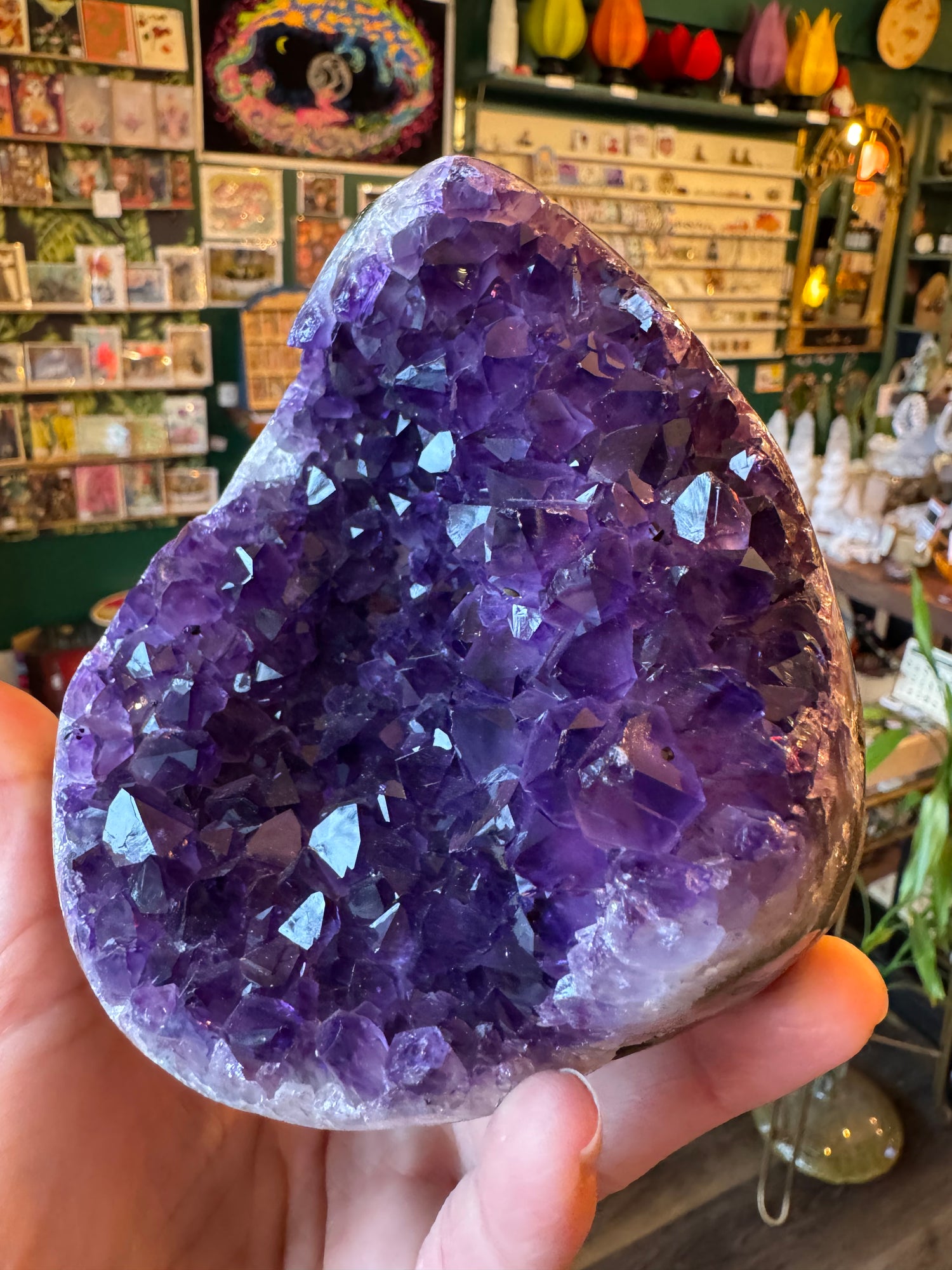 Amethyst Polished Grade AA Standing Cluster 2.02 lb Brazil - Moon Room Shop and Wellness