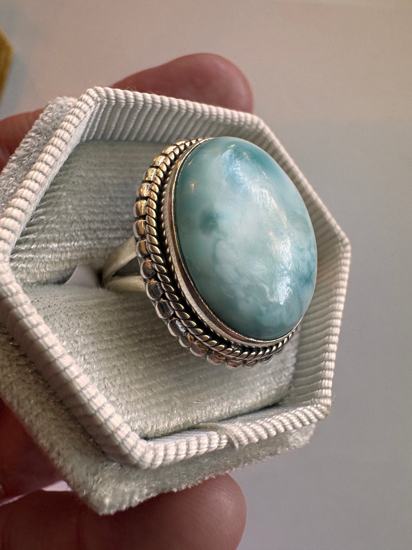 Larimar  Sterling Silver Ring Size 6.5 - Moon Room Shop and Wellness