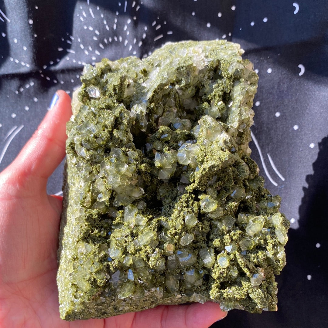 Epidote Quartz Specimen... dreammmmmy 2.64 lbs - Moon Room Shop and Wellness