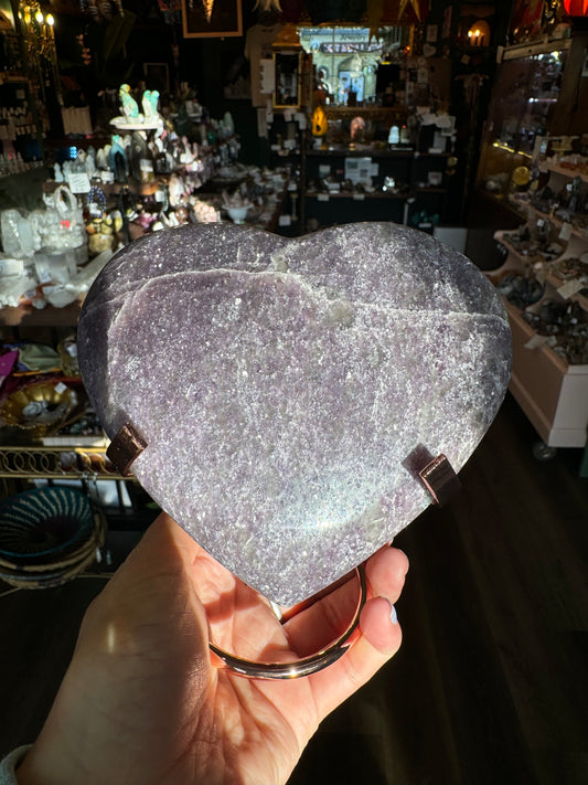 Lepidolite Heart  1.41 lb - Moon Room Shop and Wellness