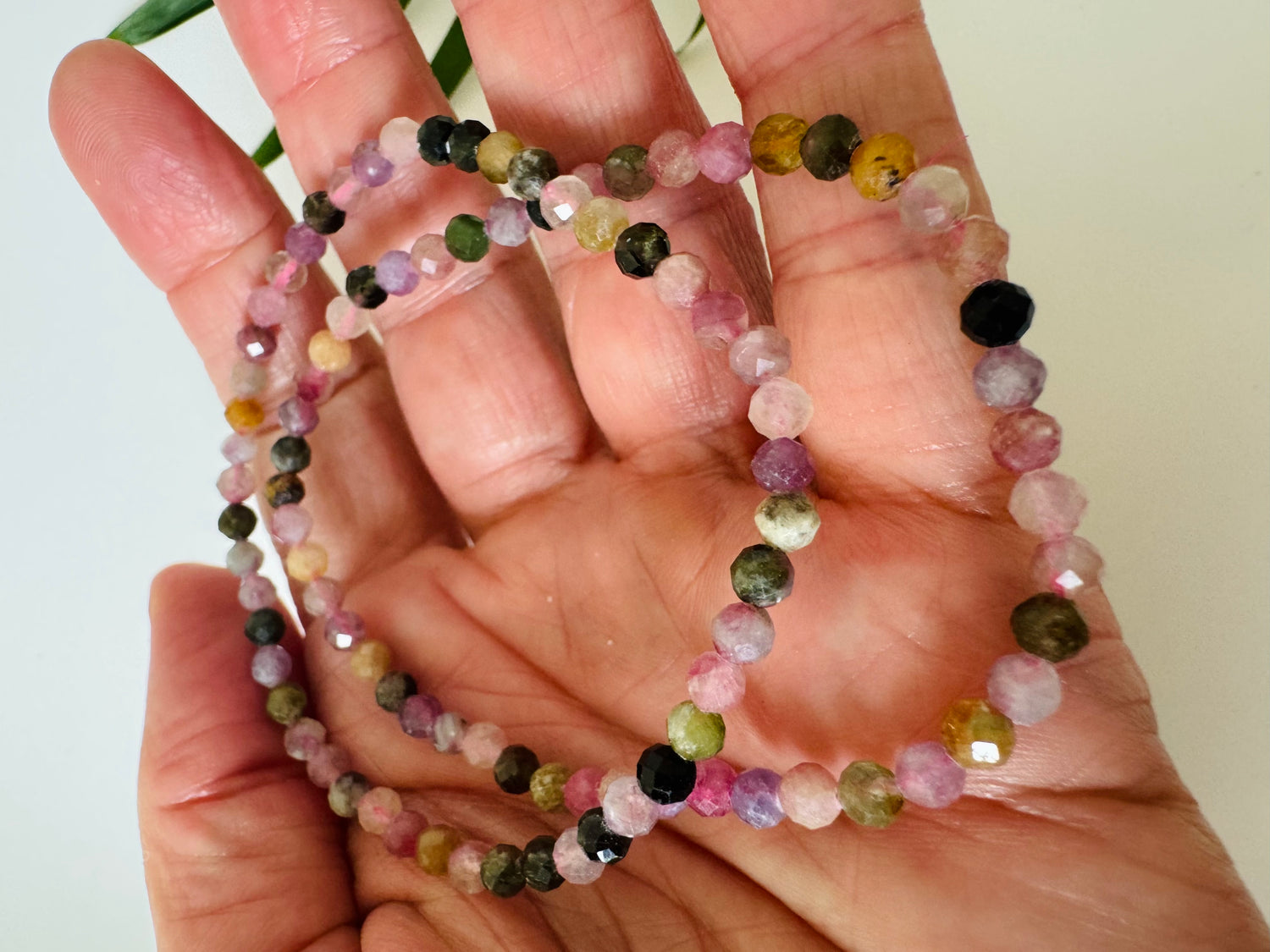 Watermelon Tourmaline Faceted Stretch Bracelet 4mm - Moon Room Shop and Wellness