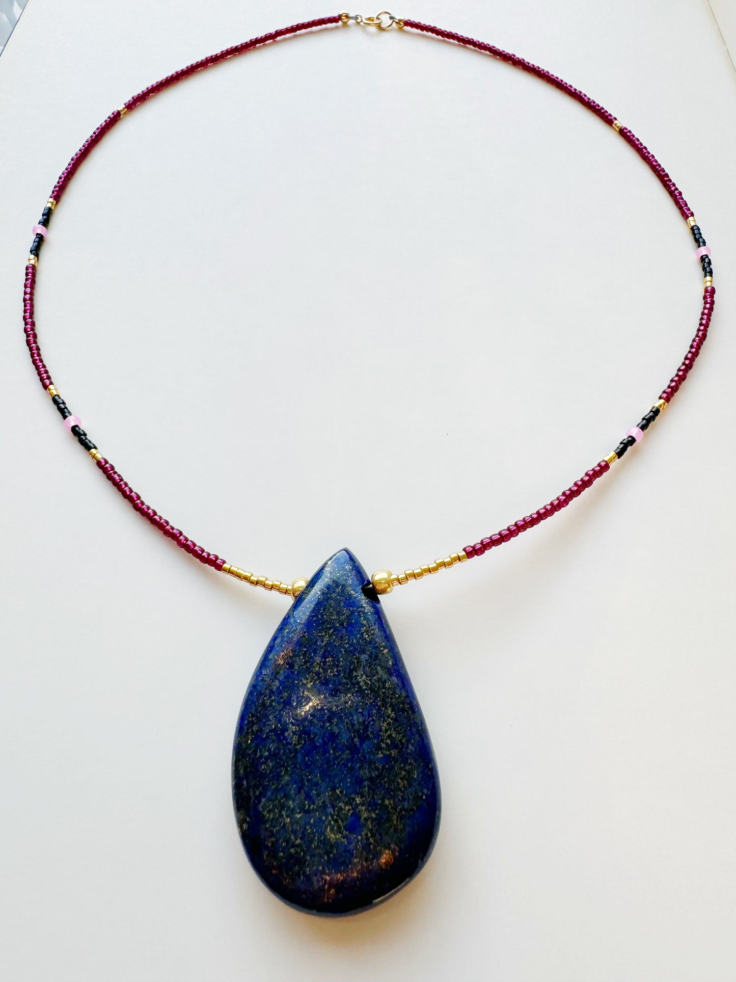 Lapis Lazuli Handmade Necklace Gold Fill - Moon Room Shop and Wellness