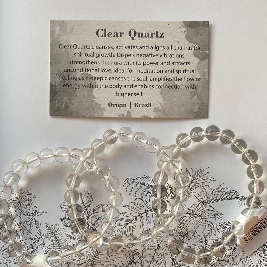 Clear Quartz 8mm Stretch Bracelet - Moon Room Shop and Wellness