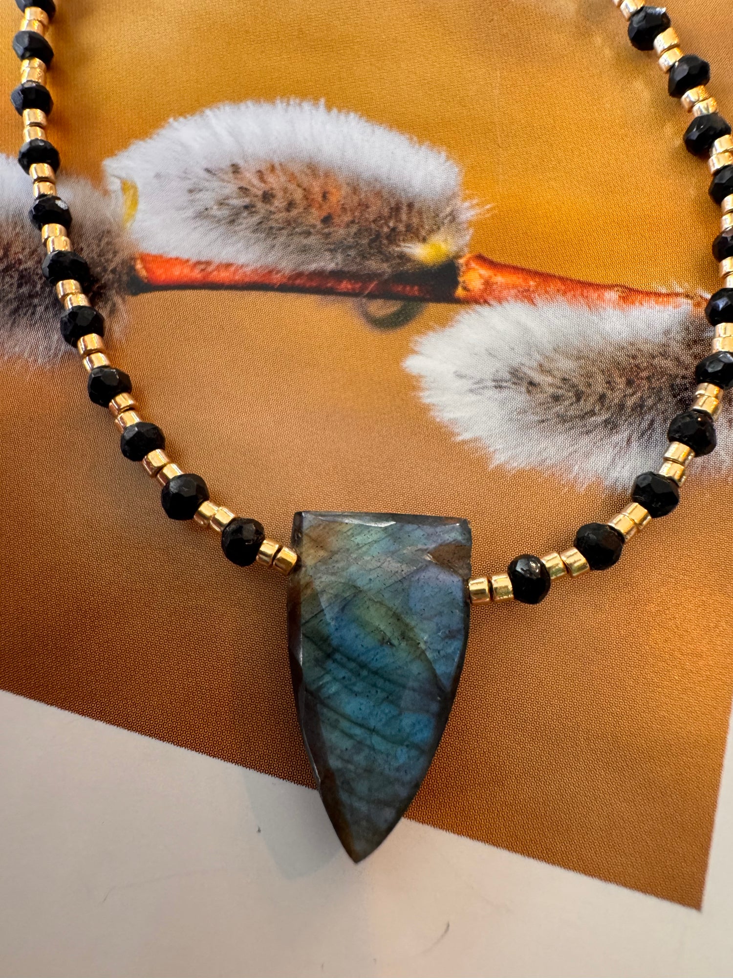 Soul Pretty Faceted Black Tourmaline + Labradorite  Gold Fill Handmade Necklace - Moon Room Shop and Wellness