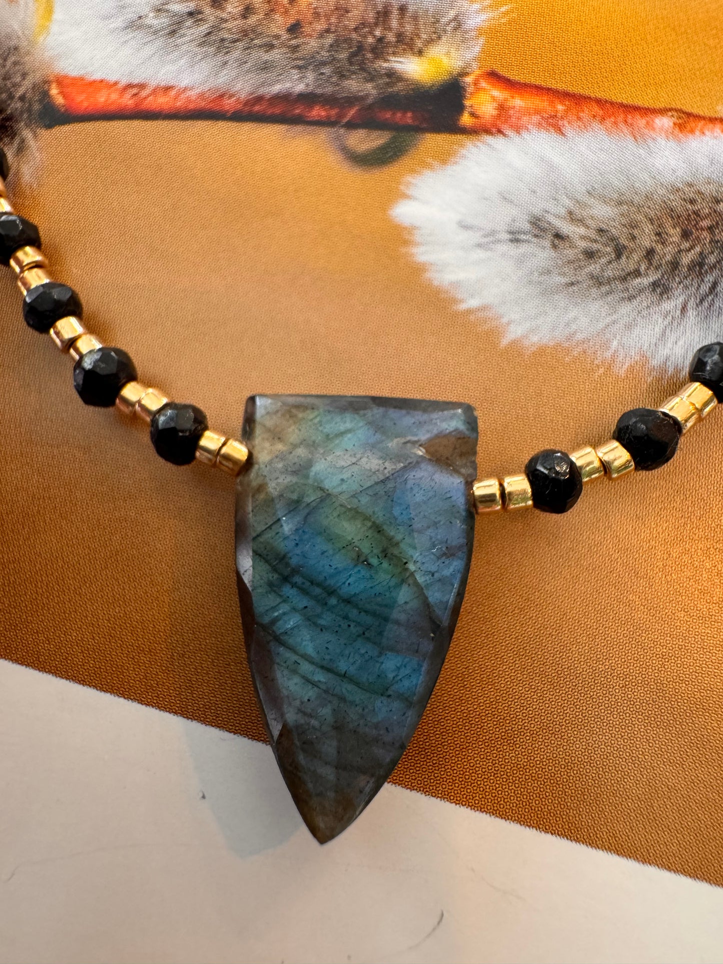 Soul Pretty Faceted Black Tourmaline + Labradorite  Gold Fill Handmade Necklace - Moon Room Shop and Wellness