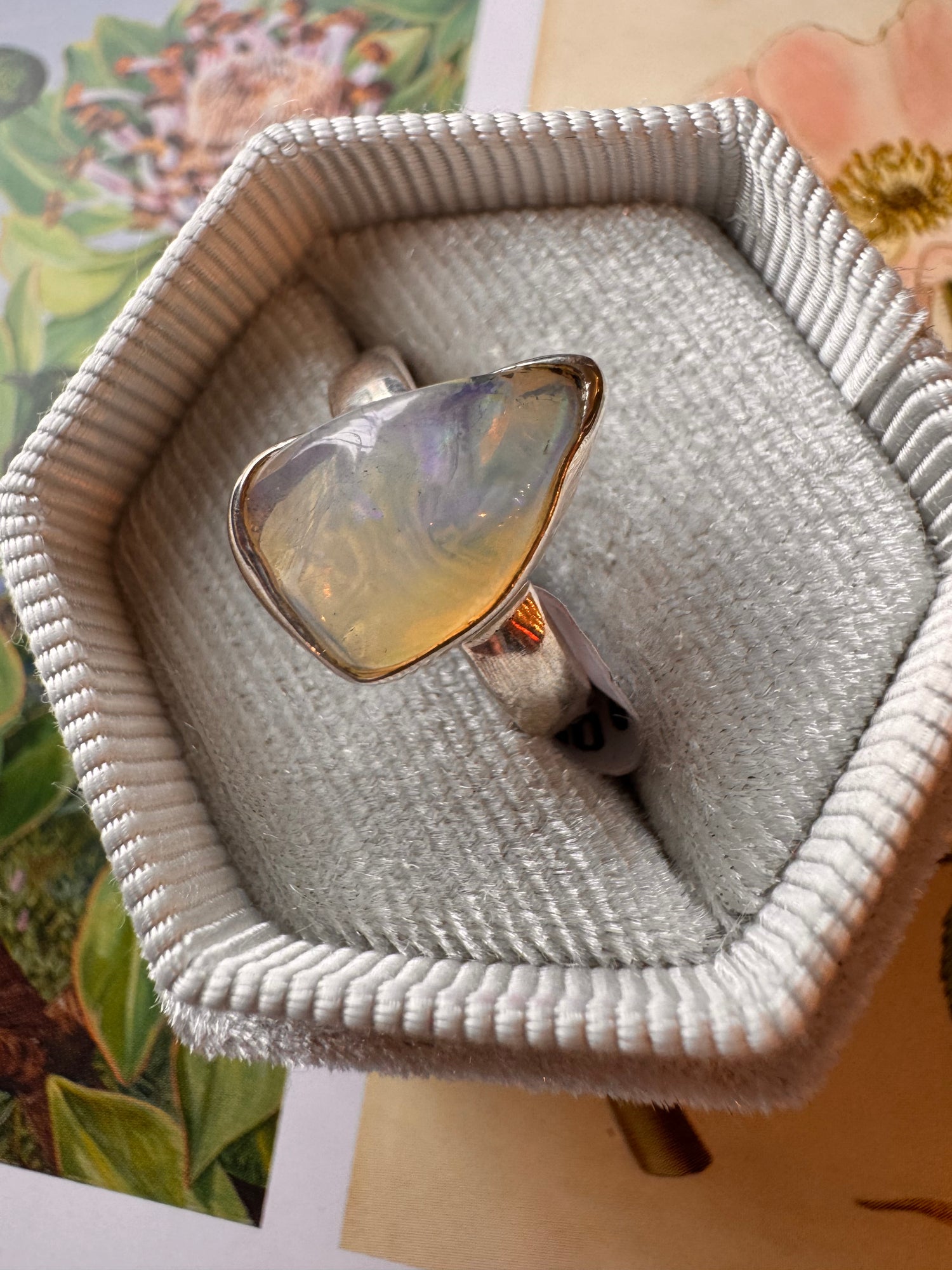 Opal-Rough- Sterling Silver Ring Size 7 - Moon Room Shop and Wellness